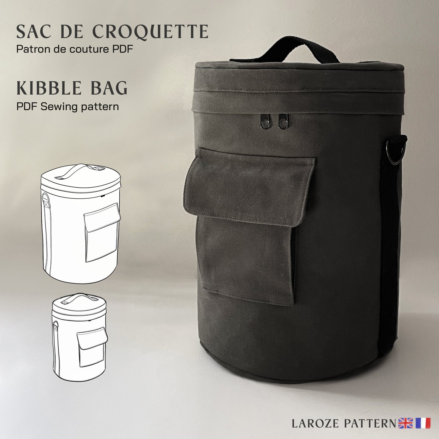 Patron PDF | Sac de croquette l Petite et grande taille