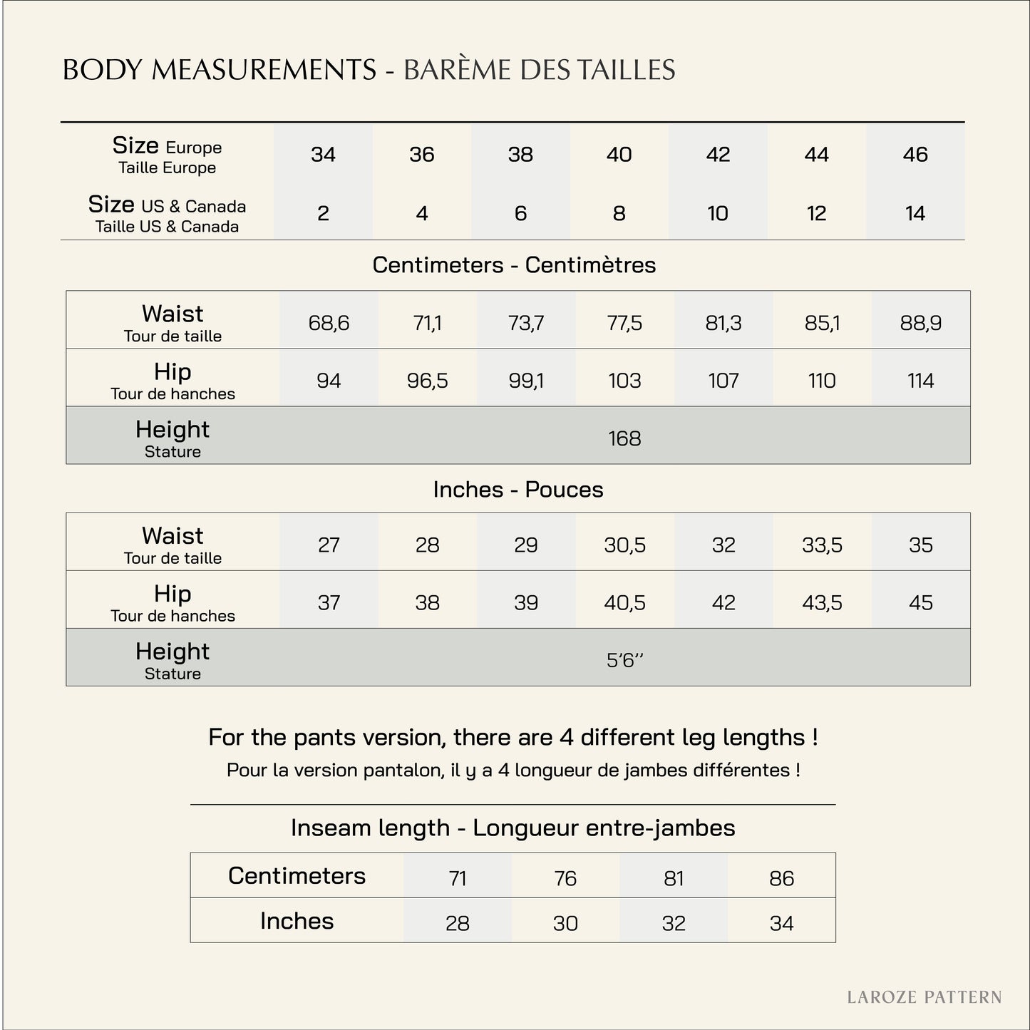 Patron PDF | Short/Pantalon Aloe l Taille 34 à 46