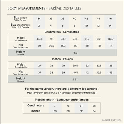 Patron PDF | Short/Pantalon Aloe l Taille 34 à 46