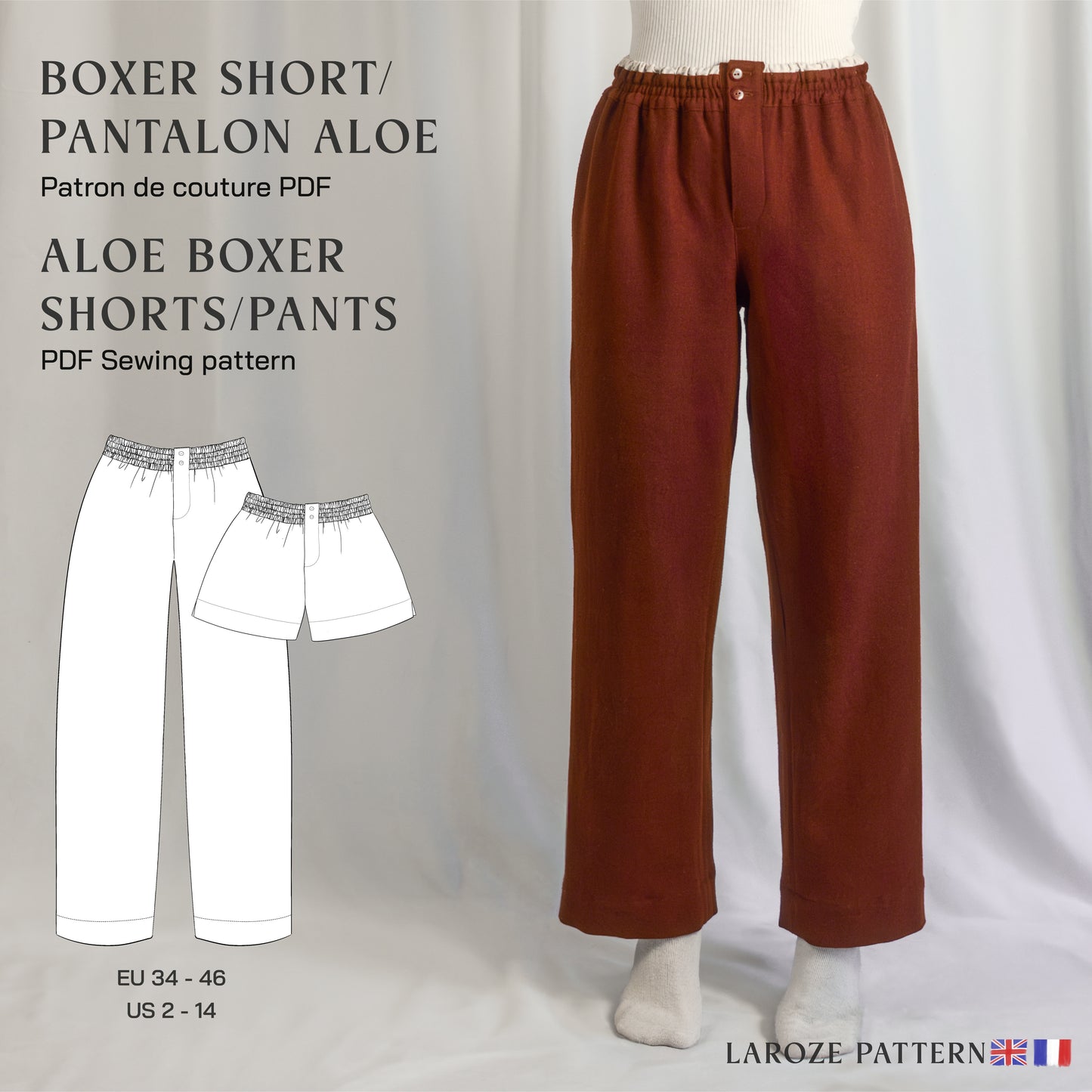 Patron PDF | Short/Pantalon Aloe l Taille 34 à 46