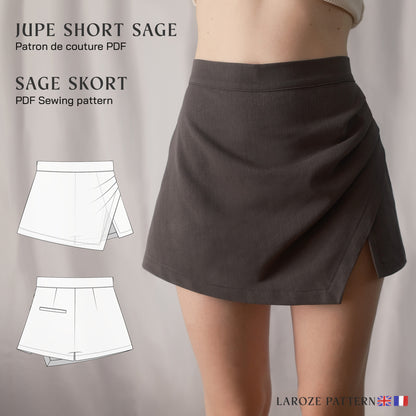 Patron PDF | Jupe short Sage l Taille 32 à 48